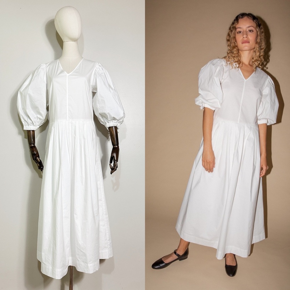 Sea New York “Gabriela” white cotton midi dress
